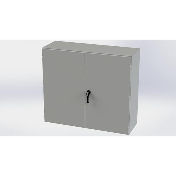 3 Point Latch with Padlock Handle Electrical Enclosures, 42 in H, 16 in D, 48 in W, NEMA 3R, 12, 13